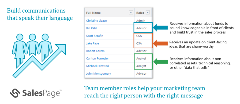 Team member roles and their key responsibilities